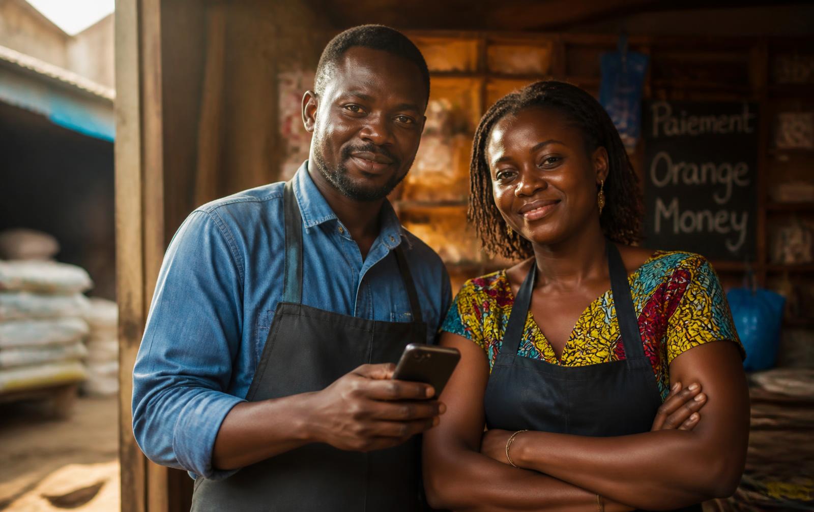 Entrepreneurs africains utilisant la Digital Academy sur mobile